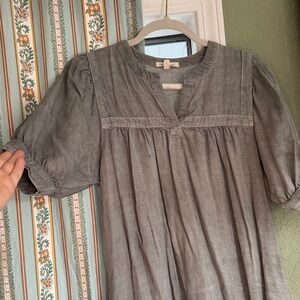 Gray Puff Sleeve Dress